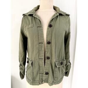 American eagle vintage shirt jacket, women green long sleeve S